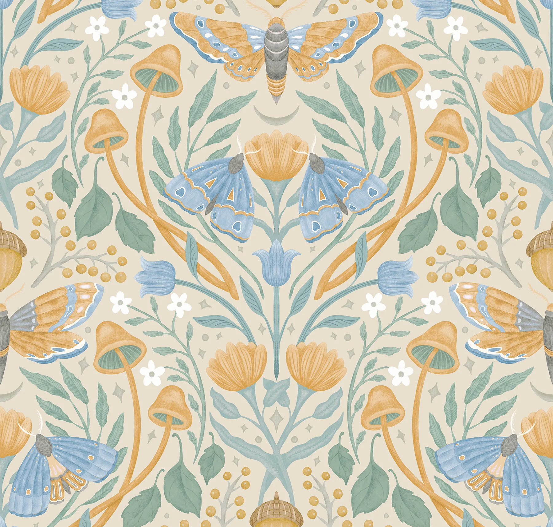 main sample image of Blue Enchanted Forest Damask