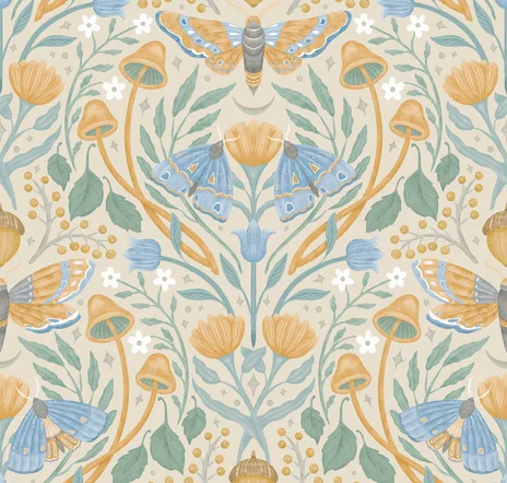 main sample image of Blue Enchanted Forest Damask