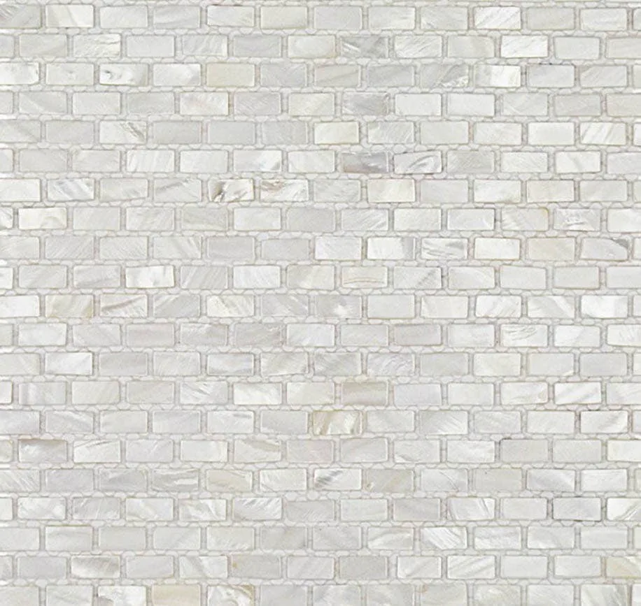 main sample image of White Mini Brick Oyster White Pearl Tile