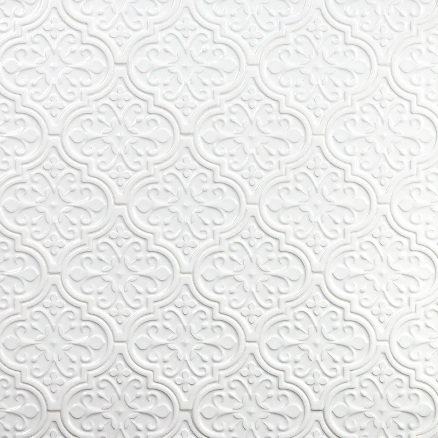 main sample image of Bianco Byzantine Florid Arabesque Ceramic Wall Tile