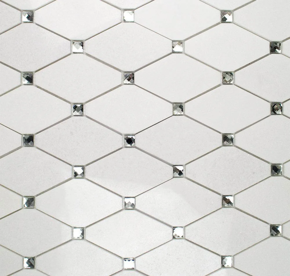 main sample image of Diamond White Thassos & Mirror Reflection Diamond White Thassos & Mirror Marble & Glass Tile