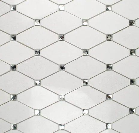 main sample image of Diamond White Thassos & Mirror Reflection Diamond White Thassos & Mirror Marble & Glass Tile