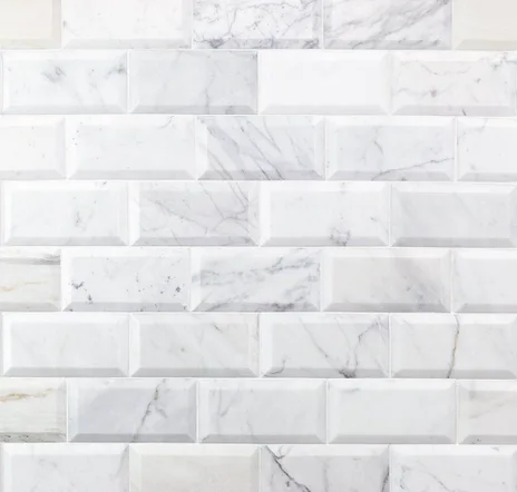 main sample image of White Calacatta Beveled Marble Tile
