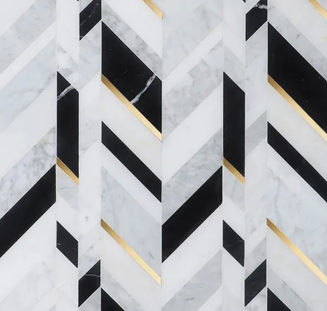 main sample image of Nero Blanco Amari Marble and Brass Mosaic