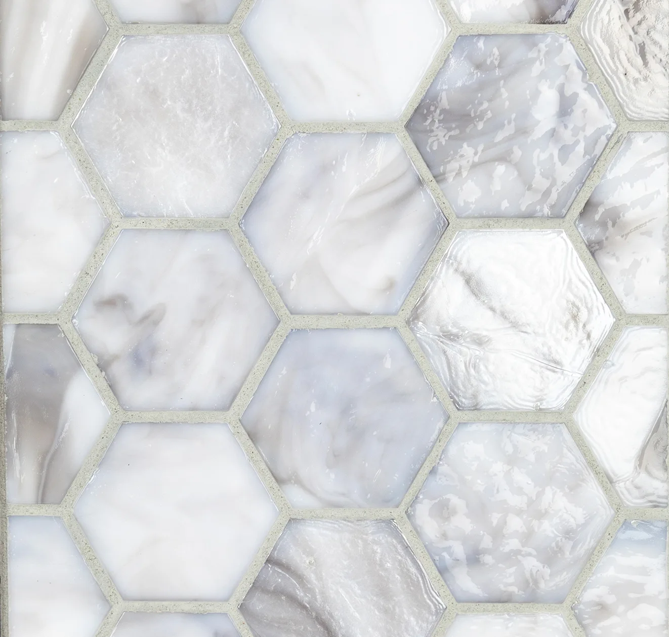 main sample image of San Clemente Artisan Cast Glass, Hexagon, Textured