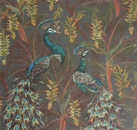 main sample image of Sepia Royal Peacock Wallpaper