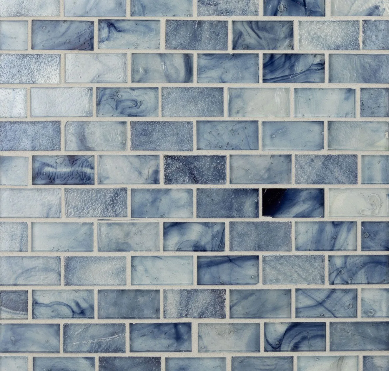 main sample image of Bermuda Artisan Cast Glass, 1x2 Offset, 60% Iridescent, 20% Non-Iridescent, 20% Textura