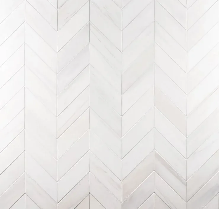 main sample image of White Bianco Dolomite Premium Chevron Marble Tile