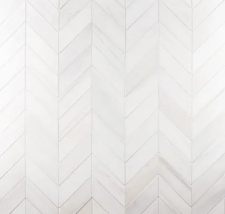 main sample image of White Bianco Dolomite Premium Chevron Marble Tile