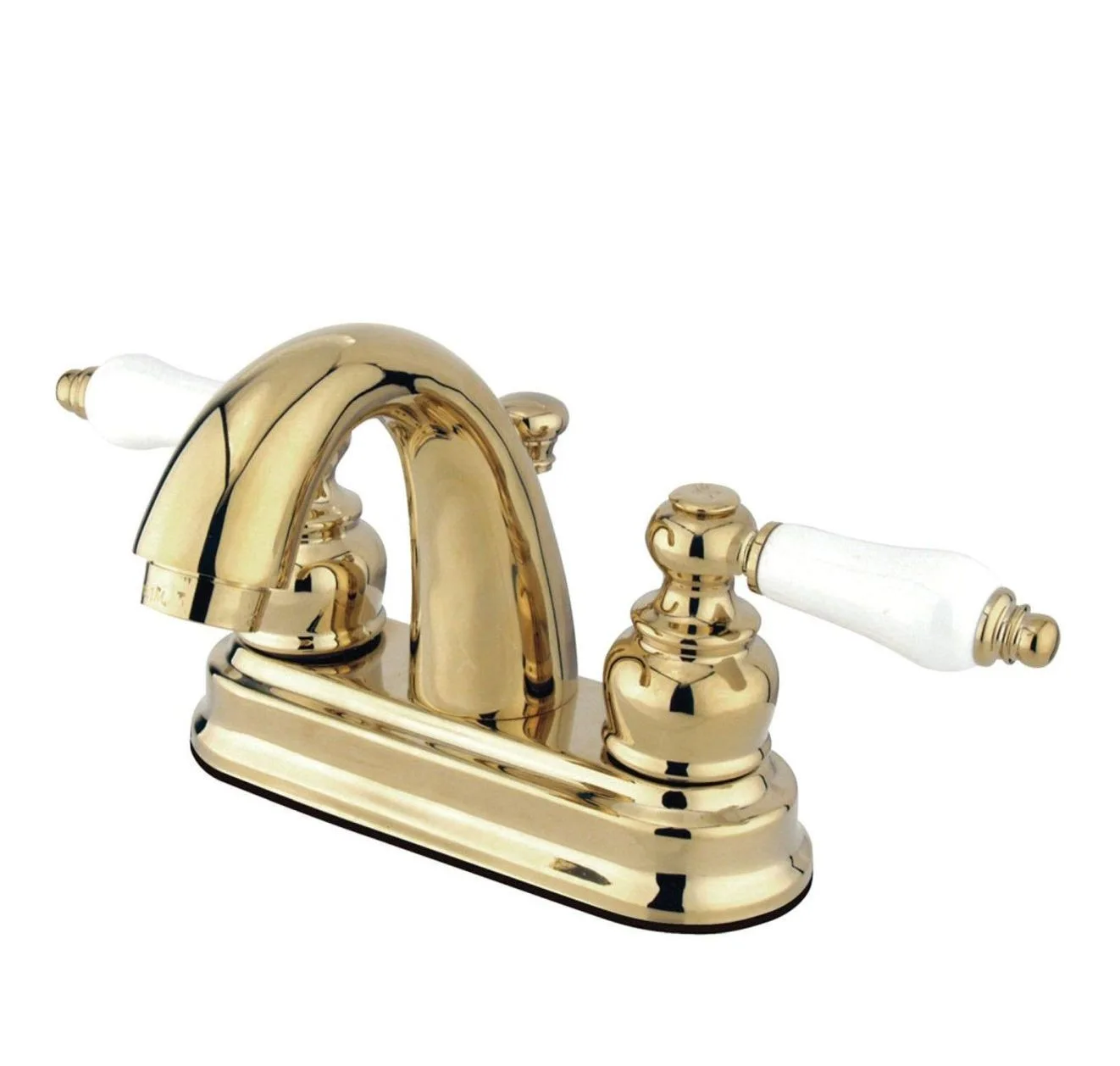 main sample image of Polished Brass Restoration Deck Mount 4 in Centerset Bathroom Faucet