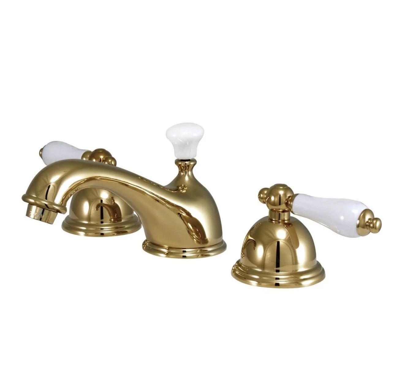 main sample image of Polished Brass Restoration Deck Mount Widespread Bathroom Faucet