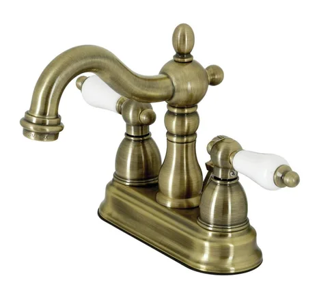 main sample image of Antique Brass Heritage Deck Mount 4 in Centerset Bathroom Faucet