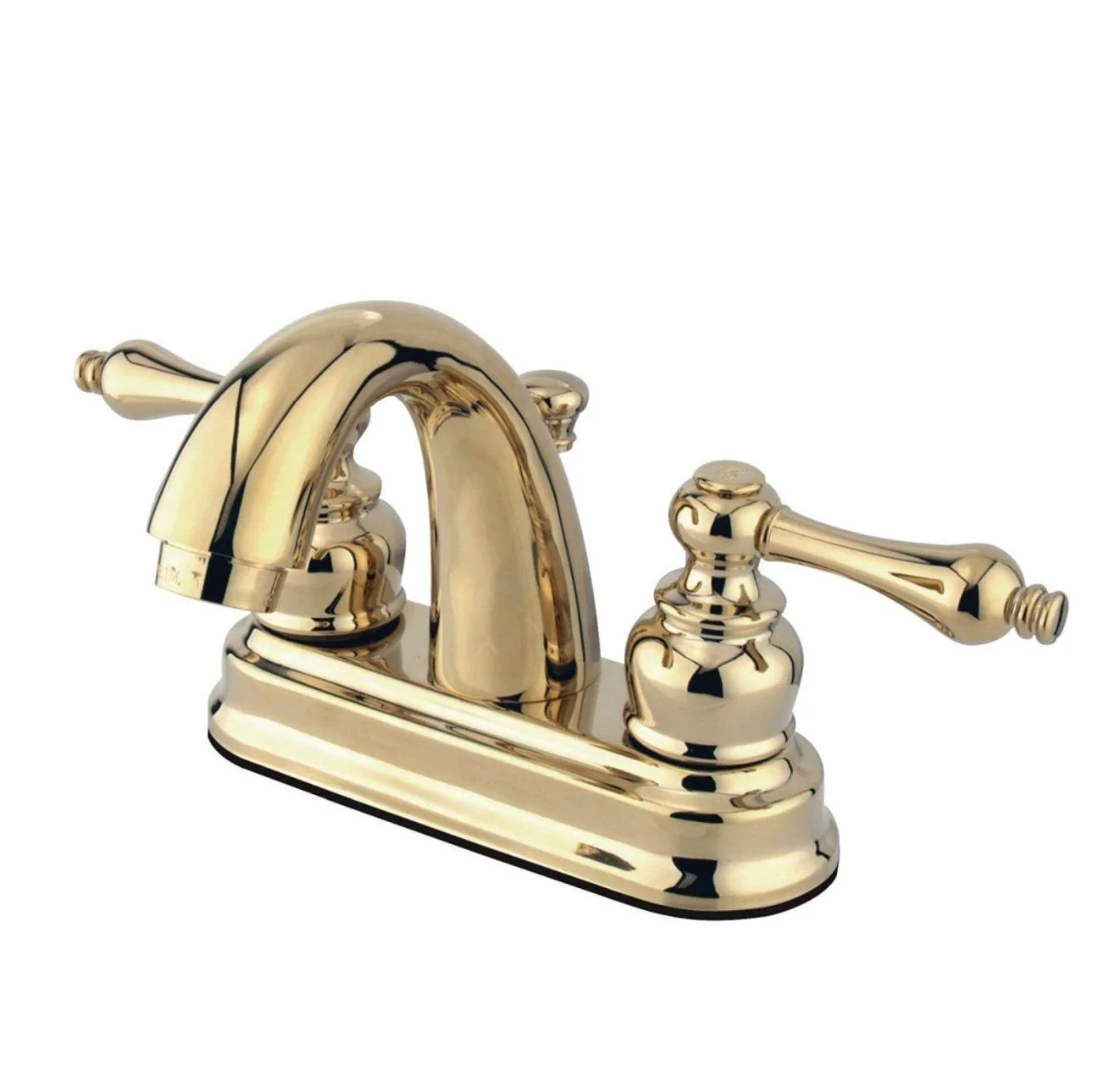 main sample image of Polished Brass Restoration Deck Mount 4 in Centerset Bathroom Faucet
