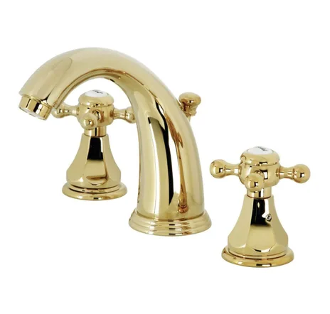 main sample image of Polished Brass Metropolitan Deck Mount Widespread Bathroom Faucet