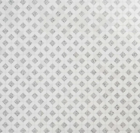 main sample image of Truffle White Terrazzo and Bianco White Cleopatra Diamond Marble Polished Mosaic Tile