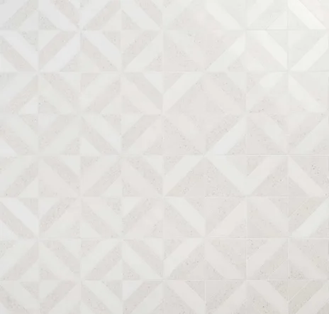 main sample image of Salt White and Bianco White Cleopatra Diagonal Marble Polished Mosaic Tile