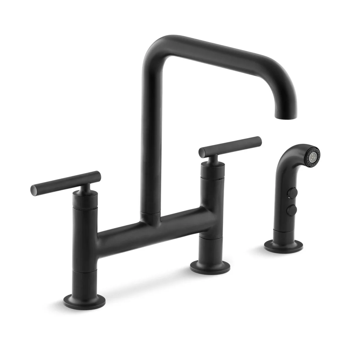 Purist® Two-Hole Bridge Kitchen Sink Faucet with Side Sprayer