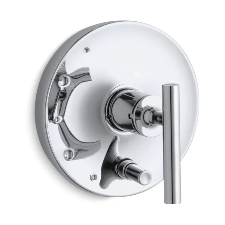 main sample image of Polished Chrome Purist® Rite-Temp® Valve Trim with Push-Button Diverter and Lever Handle