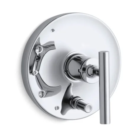 main sample image of Polished Chrome Purist® Rite-Temp® Valve Trim with Push-Button Diverter and Lever Handle