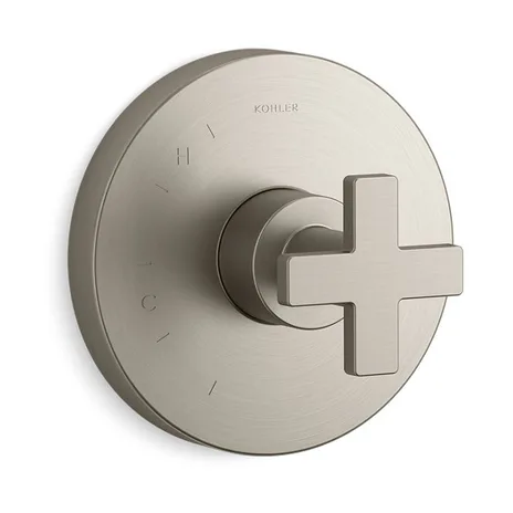main sample image of Vibrant Brushed Nickel Composed® Rite-Temp® Valve Trim with Cross Handle