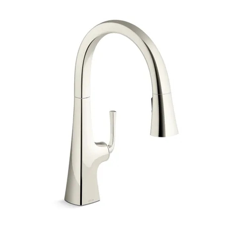 main sample image of Vibrant Polished Nickel Graze® Pull-Down Kitchen Sink Faucet with Three-Function Sprayhead