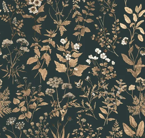 main sample image of Forest Green Herbarium Antique Wallpaper