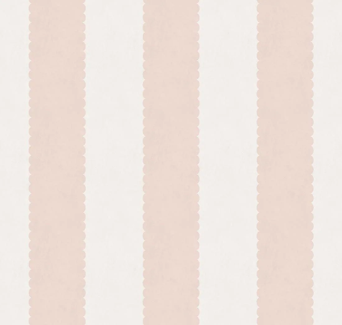 main sample image of Antique Rose Scallop Stripe Wallpaper