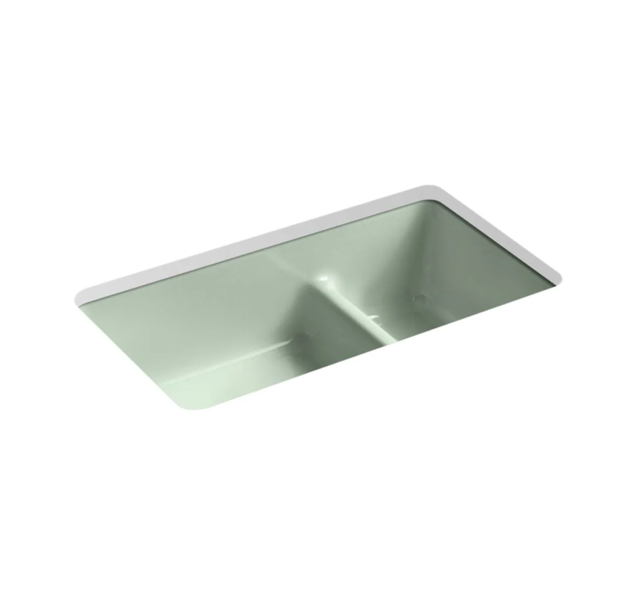 main sample image of Aspen Green Iron/Tones® Smart Divide® 33in Top-/Undermount Divided Double-Bowl Kitchen Sink