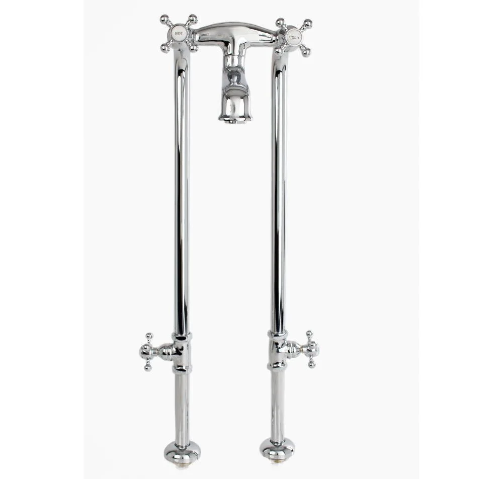 main sample image of Chrome Free-standing Tub Filler with Stop Valves
