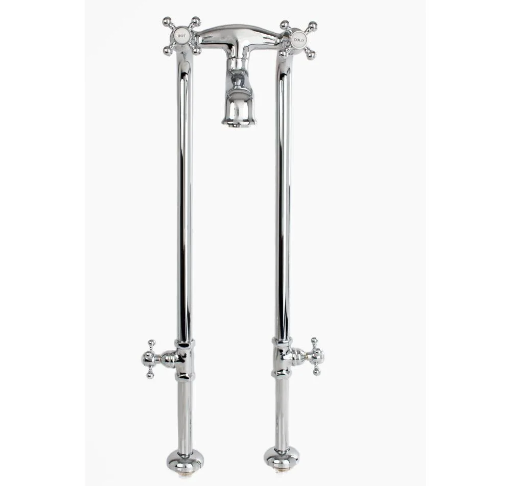 main sample image of Chrome Free-standing Tub Filler with Stop Valves
