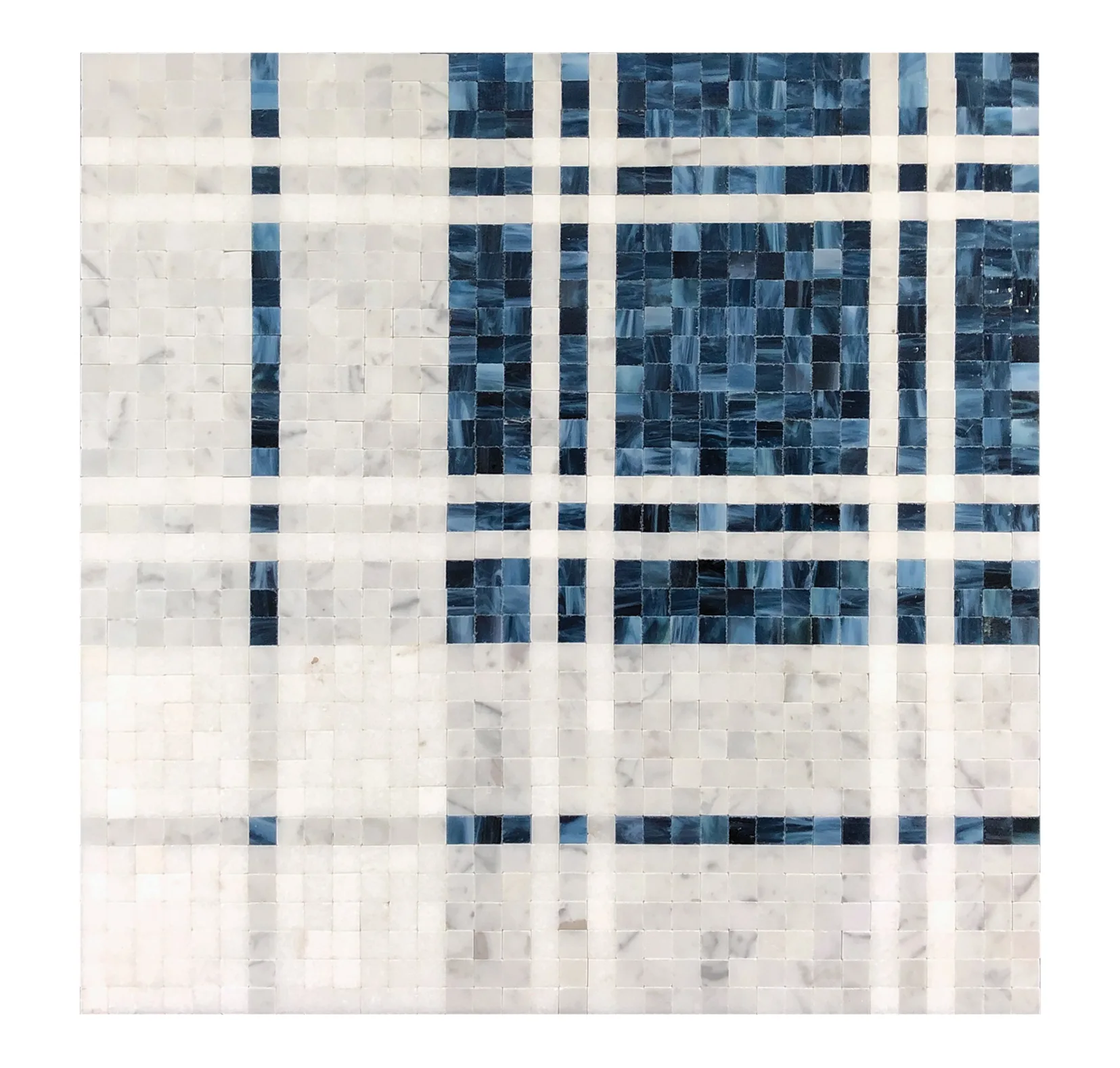 main sample image of Sapphire Art Glass, Carrara, Thassos Balmoral Plaid Sapphire