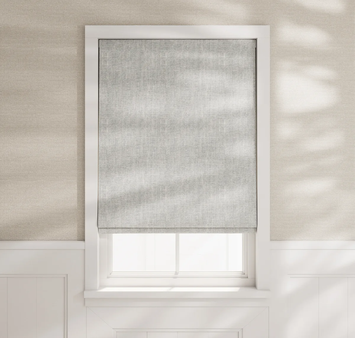 Flat Roman Shades - Heathered Linen