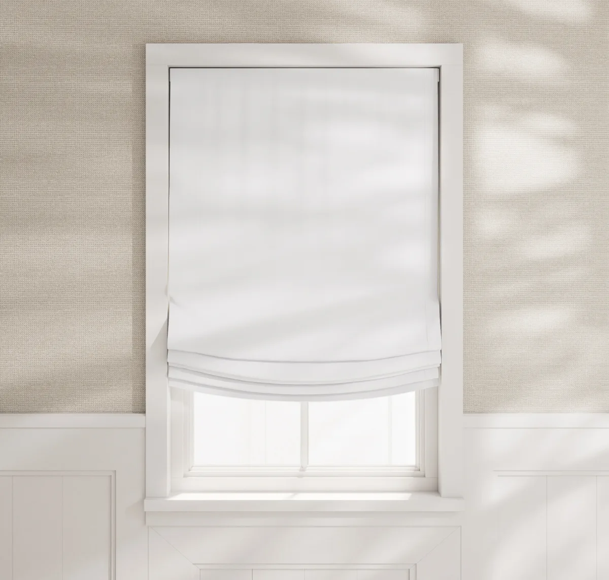 Relaxed Roman Shades - Linen Sheers