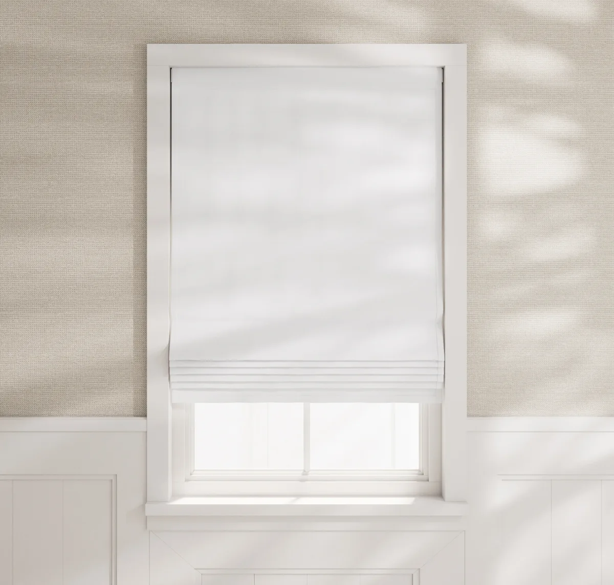 Cascade Roman Shades - Linen Sheers