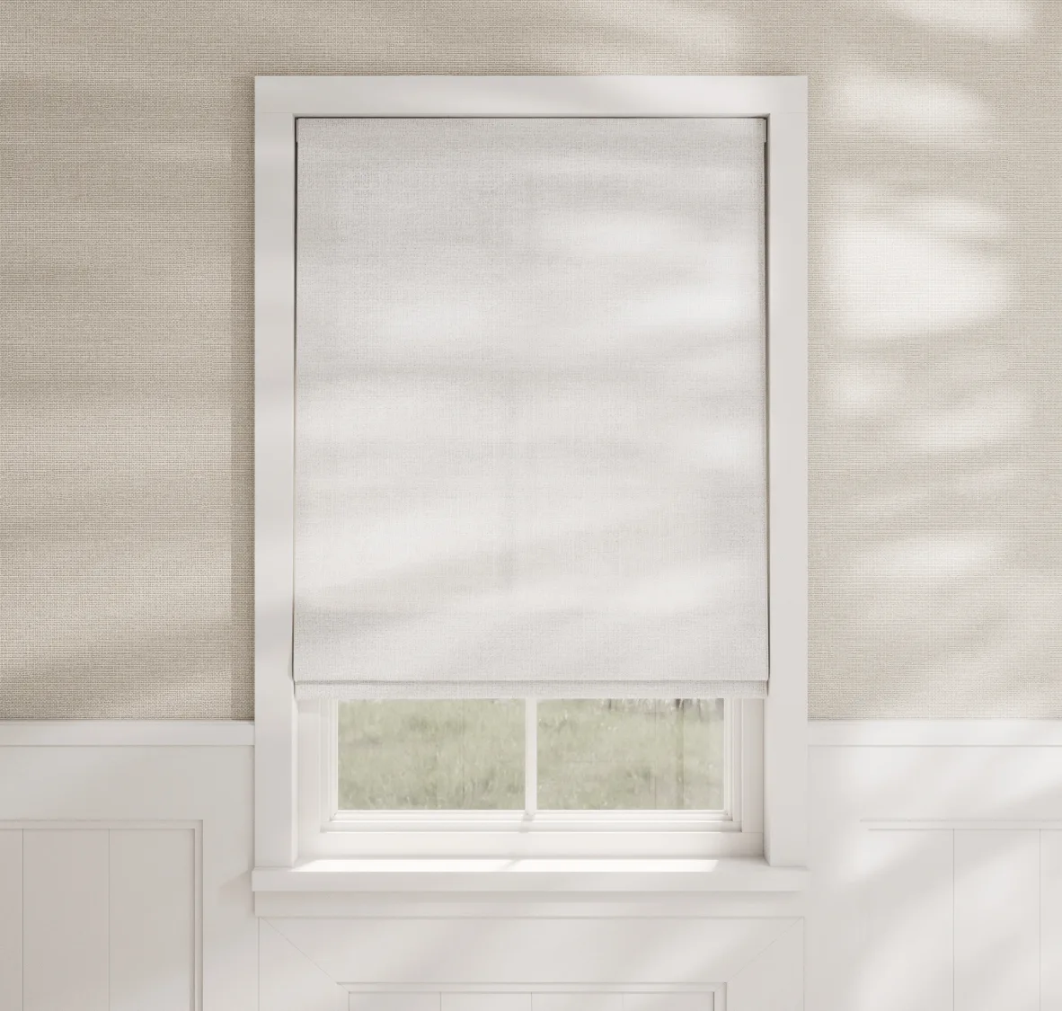 Flat Roman Shades - Sheer Metallic