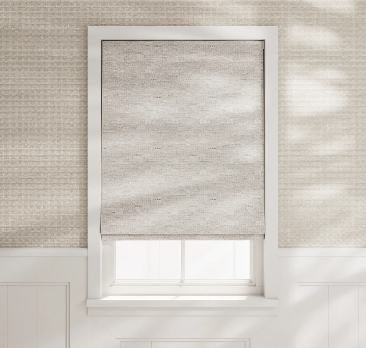 Flat Roman Shades - Sheer Metallic