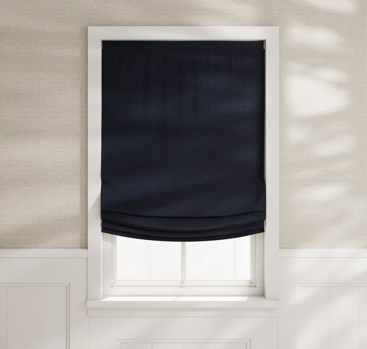 Relaxed Roman Shades - Wool Flannel