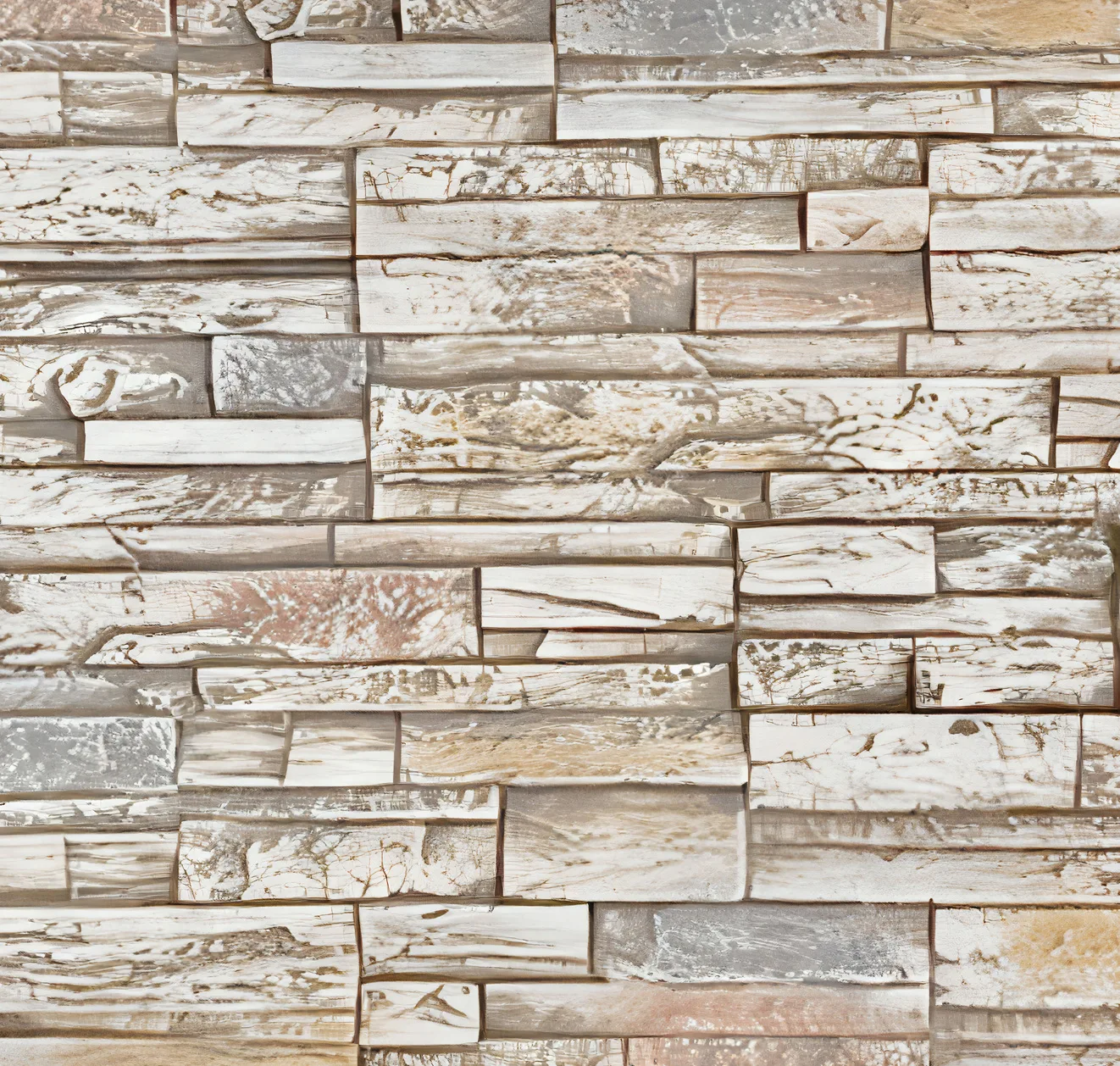 main sample image of Cream Frost Stacked Stone Dry Stack Select Faux Wall Panels-Interlock