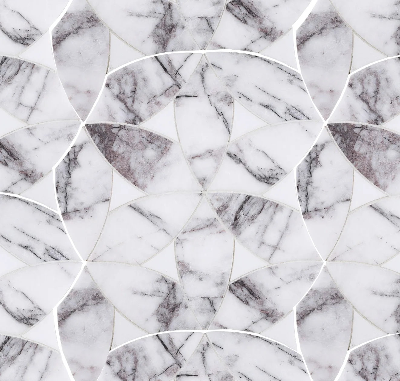 main sample image of Lilac/Thassos Lilac Flower Mosaic