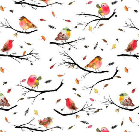 main sample image of Red Birds Trees Branches Wallpaper